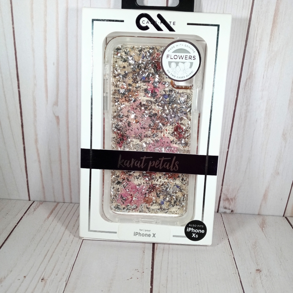 🍉5 for $25* I-Phone X-XS REAL FLOWER Case-Mate "Karat Petals"